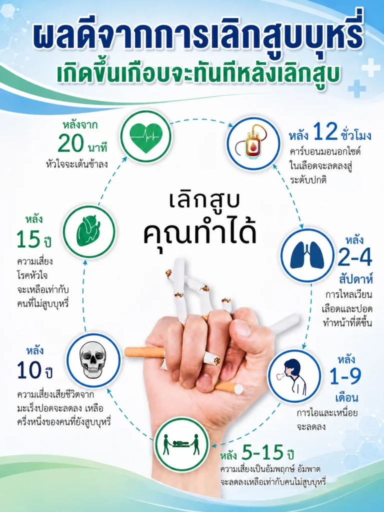 ผลดีจากการเลิกสูบบุหรี่