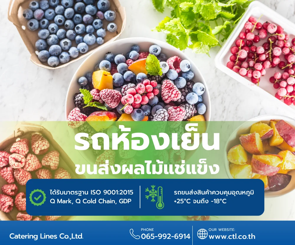 รถห้องเย็นขนส่งผลไม้แช่แข็ง